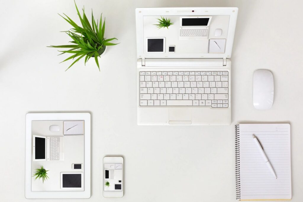 UK small business owner managing website with Clickbeat