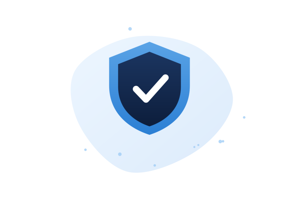 Website security shield protecting a business site from hackers